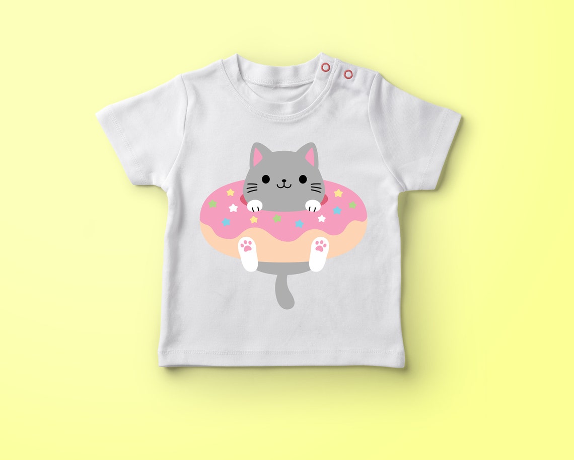 Download Cute cat SVG Donut cat layered cut file Kawaii kitty ...