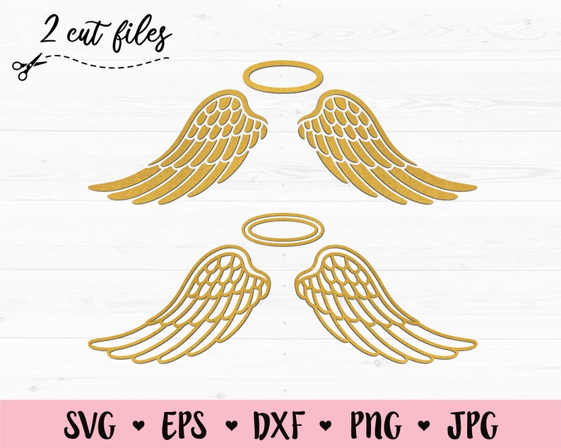 Download Wings SVG Angel Wings cutting file Halo cut file Wings ...