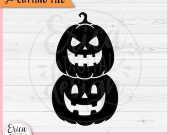Jack O Lanterns SVG cut file for Cricut Silhouette Stacked Pumpkins Faces Funny Halloween Clipart Scary Faces Halloween Shirt Iron on Vinyl