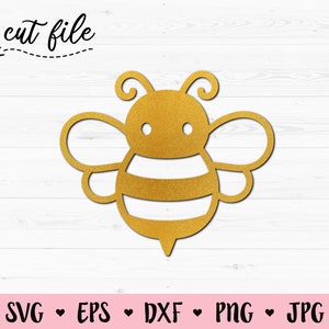 Bee SVG cut file Cute Bumble bee cutting file Kawaii Honeybee Spring Animal Silhouette Cricut Vinyl decal Baby Bodysuit Shirt Cupcake topper