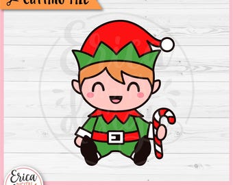 Elf SVG Cute Christmas layered cut file for Cricut Silhouette Baby Christmas Elf PNG Winter Boy Bodysuit Kids Christmas Shirt Iron on Vinyl