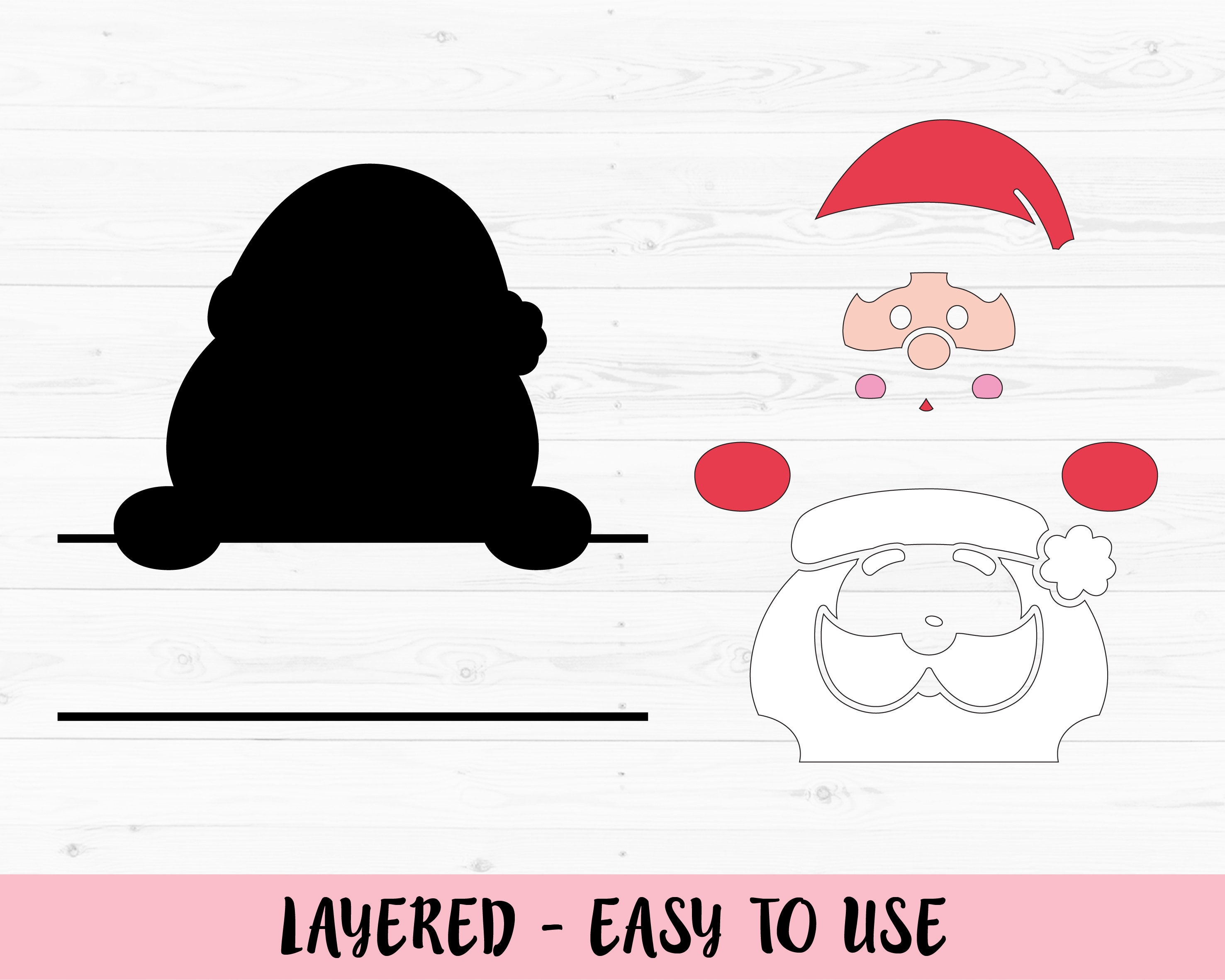 Santa Names Svg Santa Claus SVG Christmas Cut File Santa Claus Face Text Bar Name Label ...
