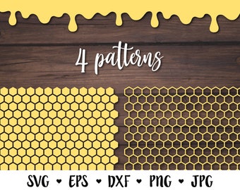 Honeycombs SVG Honey Drips svg cut files Honeycomb pattern stencil Honey Bee Tumbler Dripping borders Paint Silhouette Cricut Vinyl Decal