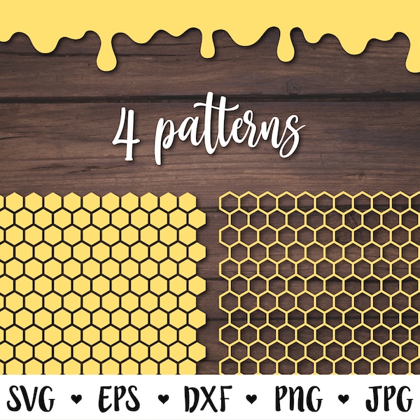 Honeycombs SVG Honey Drips svg cut files Honeycomb pattern stencil Honey Bee Tumbler Dripping borders Paint Silhouette Cricut Vinyl Decal