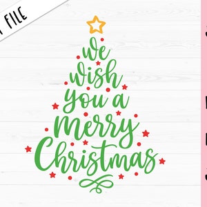 Merry Christmas SVG Kerstboom gesneden bestand kerst citaat clipart Winter Holiday Zeggen Teken Decor Shirt Silhouet Cricut Vinyl Iron op
