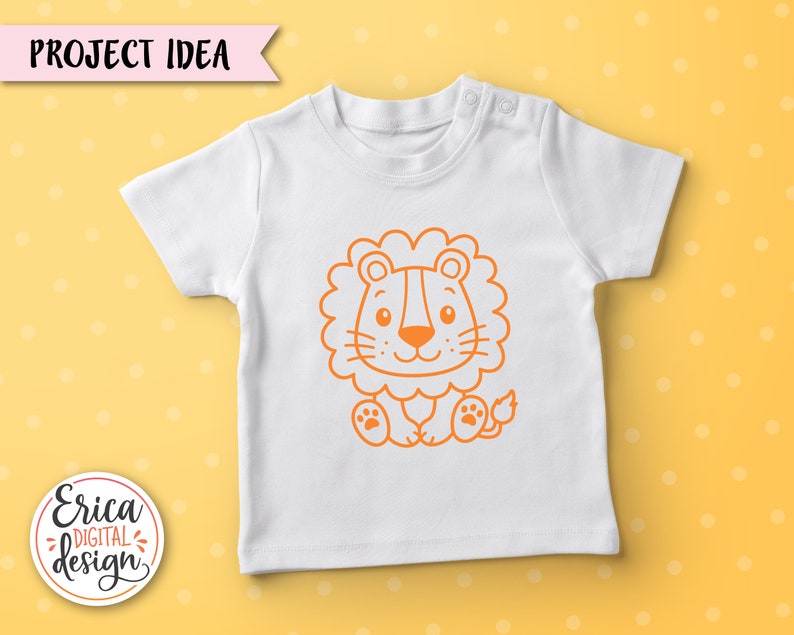 Lion SVG Cute Sitting Lion Outline Cut File for Cricut - Etsy Israel