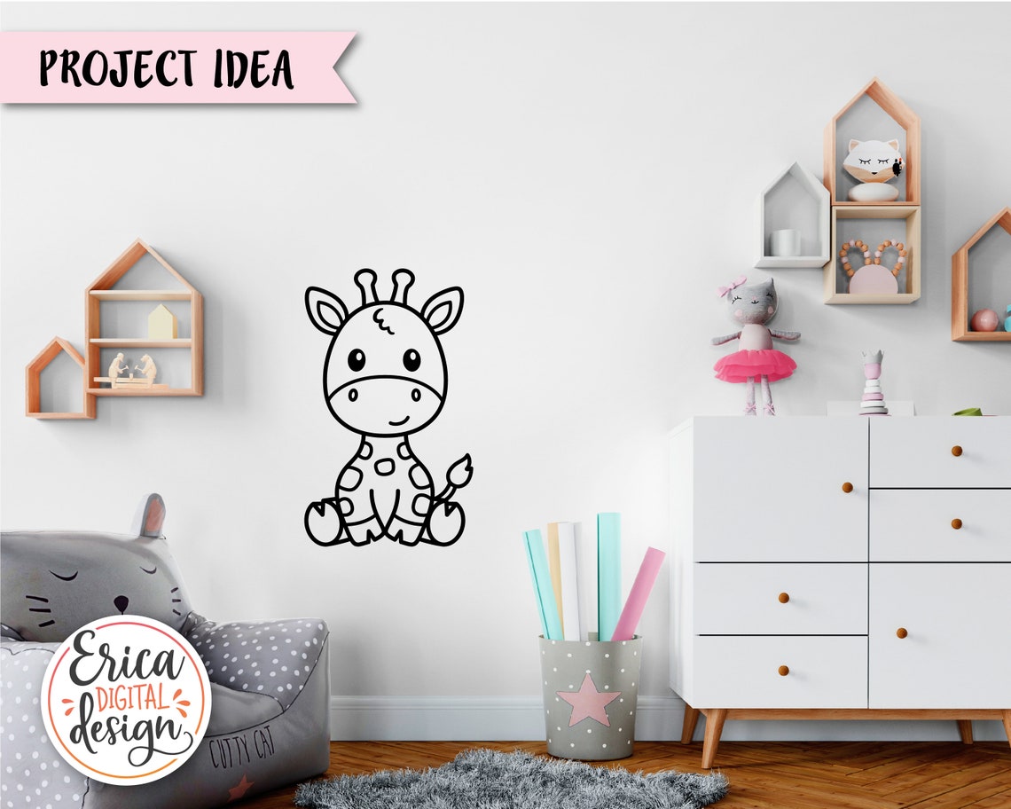 Giraffe SVG Cute Baby Giraffe Outline Cut File Cricut - Etsy Canada