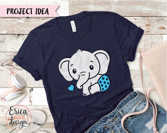 Baby Elephant SVG archivo de corte Lindo elefante clipart Baby