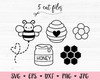 Bee SVG Bundle Honeycomb Beehive Honey Flower cutting file Bumble bee cut file Honey bee Tumbler Silhouette Cricut Vinyl Decal Stencil Shirt