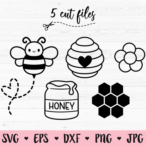 Bee SVG Bundle Honeycomb Beehive Honey Flower cutting file Bumble bee cut file Honey bee Tumbler Silhouette Cricut Vinyl Decal Stencil Shirt