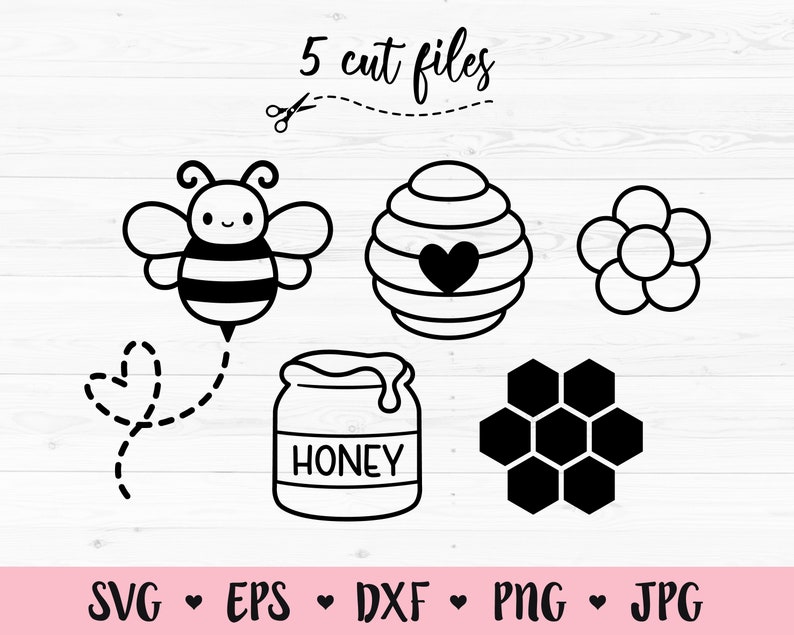 Download Bee SVG Bundle Honeycomb Beehive Honey Flower cutting file | Etsy