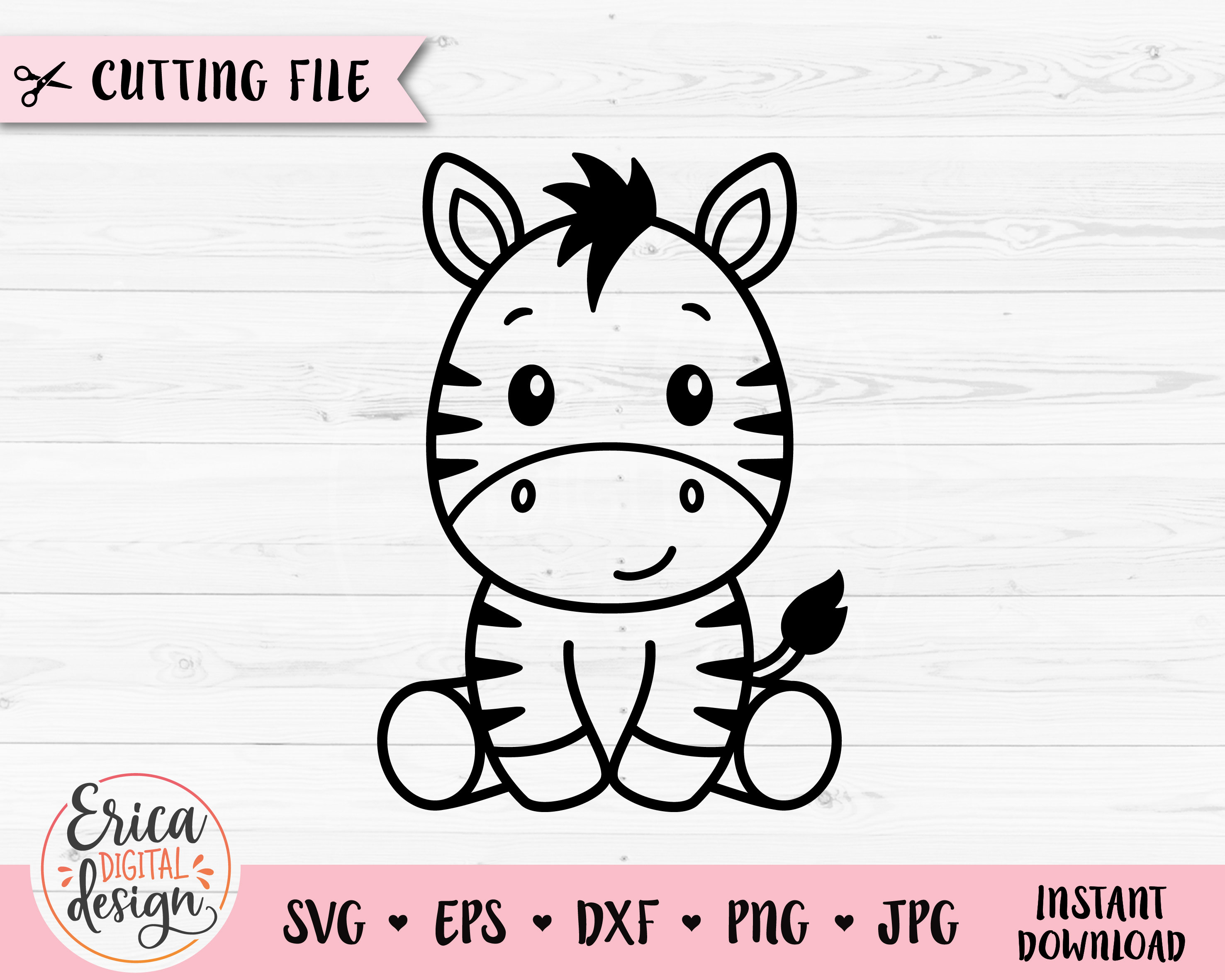 Zebra SVG Cute Baby Zebra Outline Cut File Cricut Silhouette - Etsy