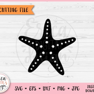 Archivo de corte SVG de estrella de mar para Cricut Silhouette Sea Animal Creature Seaworld Ocean Tropical Beach Marine Summer Iron on Vinyl Laser Engraving