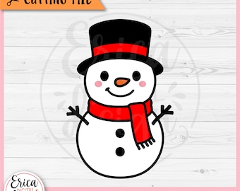Cute Snowman layered SVG cut file for Cricut Silhouette Funny Christmas Snowman Clipart Winter Holiday Baby Christmas Shirt Iron on Vinyl