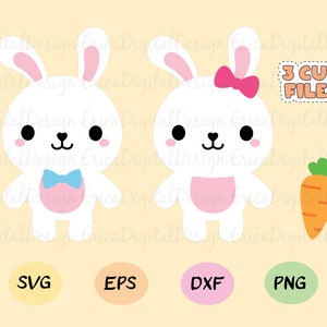 Bunny SVG Baby rabbit layered SVG cutting file Cute bunny cut Nursery Babyshower Easter animal cuttable Silhouette Cricut Vinyl Kids party