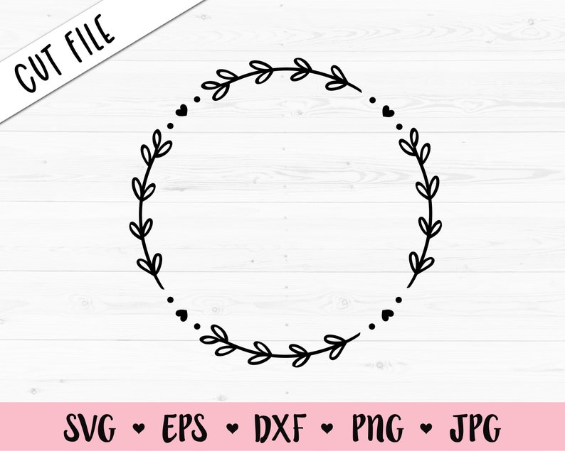 Download Laurel Wreath Svg Floral Round Monogram Frame Hearts Branch Leaves Wedding Engagement Graduation Christmas Valentine Silhouette Cricut Vinyl Paper Party Kids Craft Supplies Tools Timeglobaltech Com