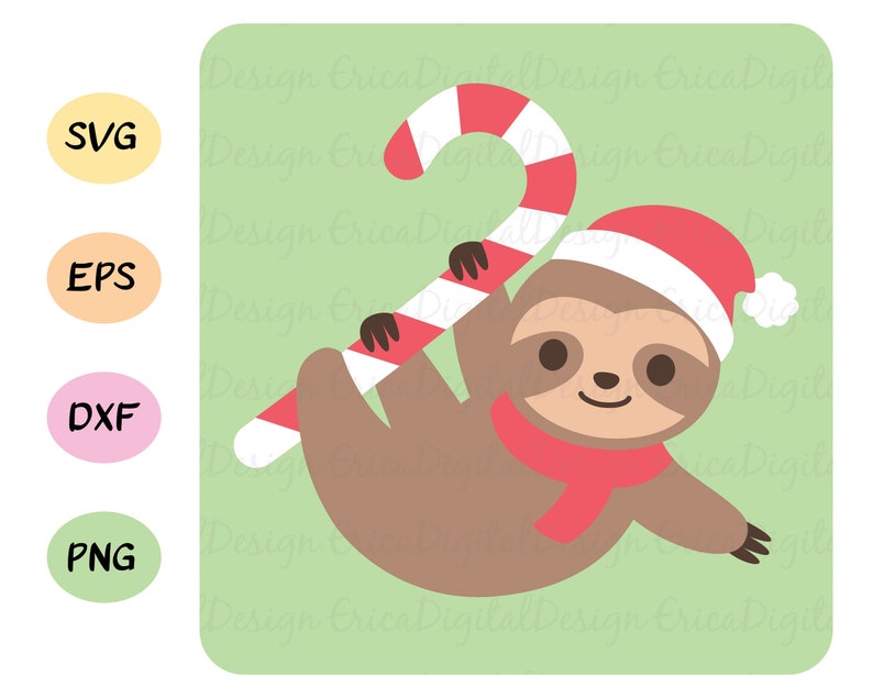 Download Christmas sloth SVG Hanging sloth cut file Funny sloth ...