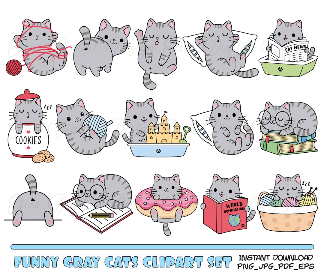 Lots White Transparent, Funny Cat Illustration Icon Lots Of Style