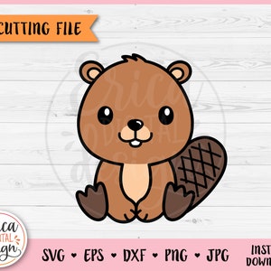 File di taglio in formato SVG a strati di castoro carino per Cricut Silhouette Baby Forest Woodland Animal Clipart PNG Toddler Camicia Baby Shower Body Vinile