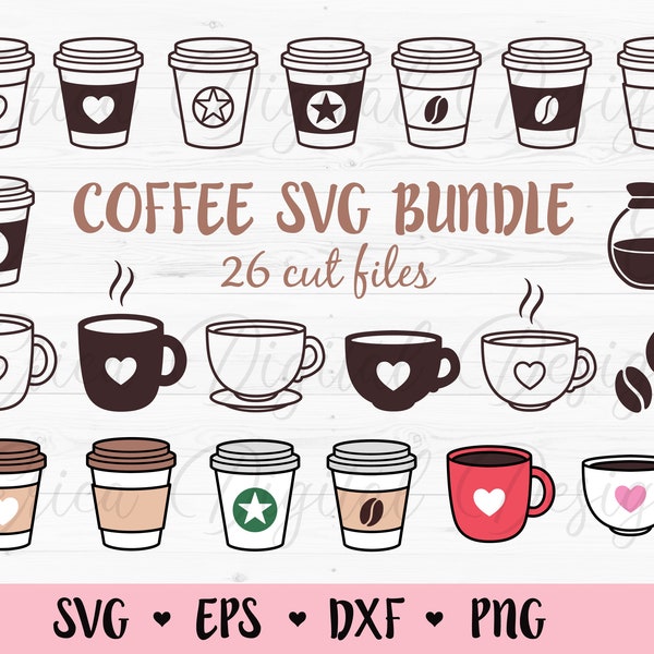 Coffee SVG Bundle Coffee cup cut file Coffee mug Coffee to go Coffee bean Coffee lover Mom fuel Silhouette Cricut Vinyl Decal Funny Shirt