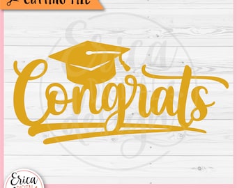 Grad Cake Topper SVG Congrats Grad cut file Cricut Silhouette Cupcake Topper Class Of 2024 Senior Graduation Party Laser Engraving Glowforge