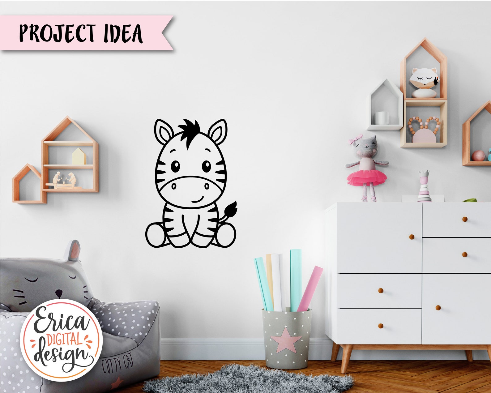 Zebra SVG Cute Baby Zebra Outline Cut File Cricut Silhouette - Etsy
