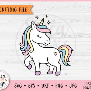 Baby Unicorn Layered SVG cut file for Cricut Silhouette Cute Magical Rainbow Unicorn Clipart PNG Baby Girl Newborn Nursery Iron on Vinyl