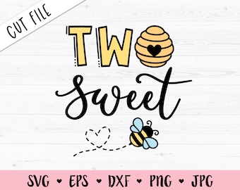Two Sweet SVG cut file Cute 2nd Second birthday cutting file 2 years old Baby Girl Birthday Donut Silhouette Cricut Vinyl Bodysuit Shirt