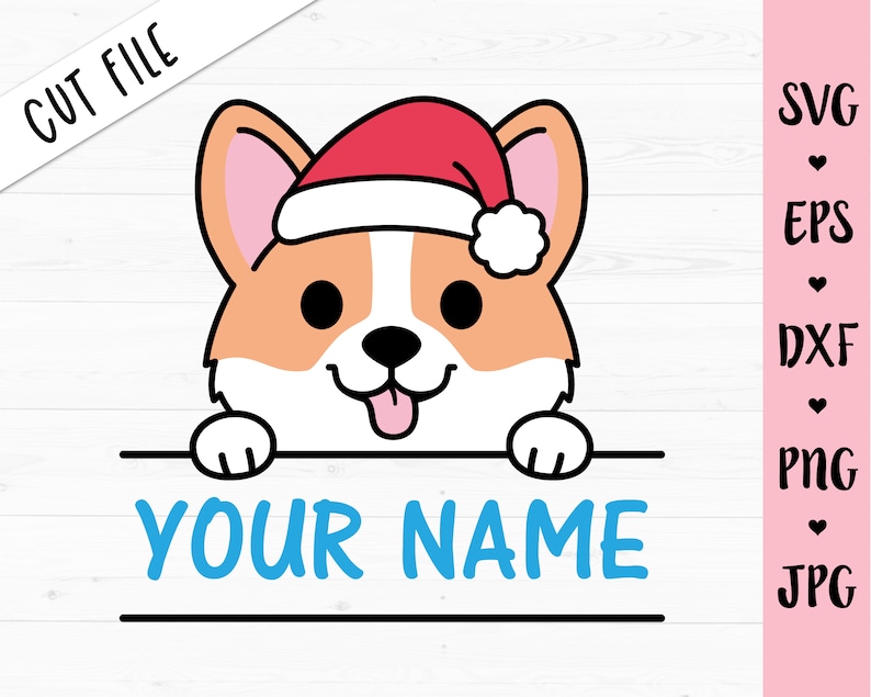 Christmas Corgi SVG Peeking Corgi dog cut file Funny Corgi | Etsy