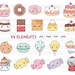 Kawaii sweets clipart Cute sweet candy clipart Food Cake Donut Cupcake Gumball machine Macaron Candies Cookie Ice cream Muffin Dessert Party 