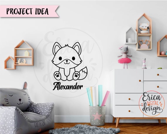 Fox Outline SVG Cute Fox Cut File Baby Shower Boy Girl Shirt