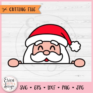 Arquivo de corte SVG em camadas de rosto de Papai Noel Cricut Silhueta Fofa Papai Noel Camisa Feliz Natal Engraçado Papai Noel Clipart Crianças Camisa de Bebê Ferro em Vinil