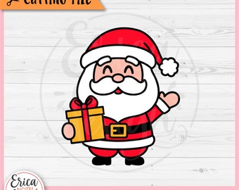 Niedliche Weihnachtsmann SVG Weihnachten überlagert geschnittene Datei für Cricut Silhouette Weihnachtsmann Clipart Frohe Feiertage Lustige Weihnachten Shirt Kinder Bügeln auf Vinyl