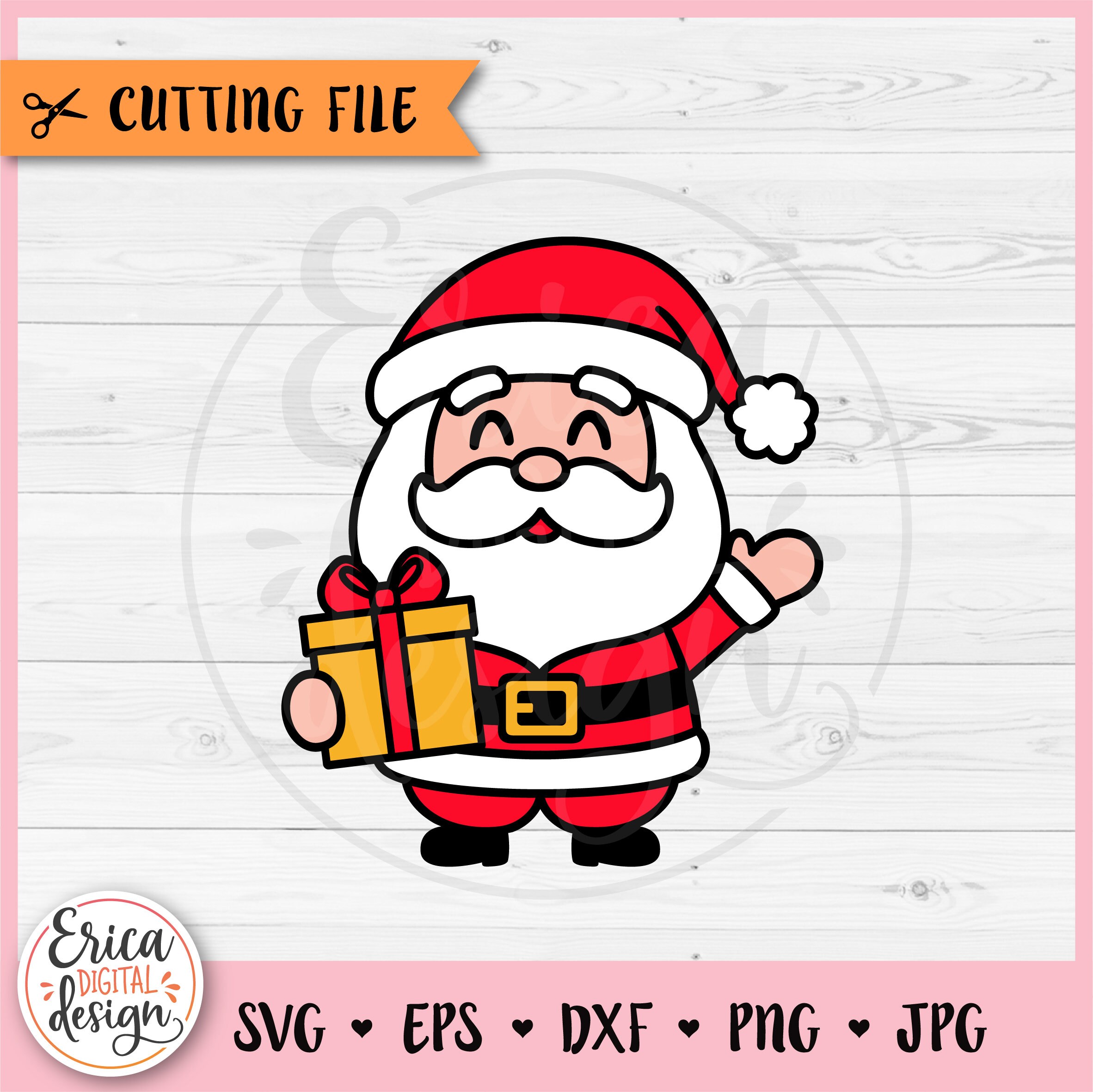 Cute Santa SVG Christmas Layered Cut File for Cricut Silhouette Santa ...