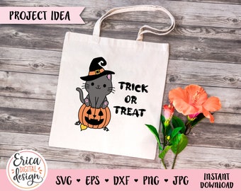 Etichetta Rotonda Con Il Gatto Nero Nel Cappello Della Strega, In Zucca E Nel ` Disegnato A Mano Halloween Felice Del Testo Image76429696