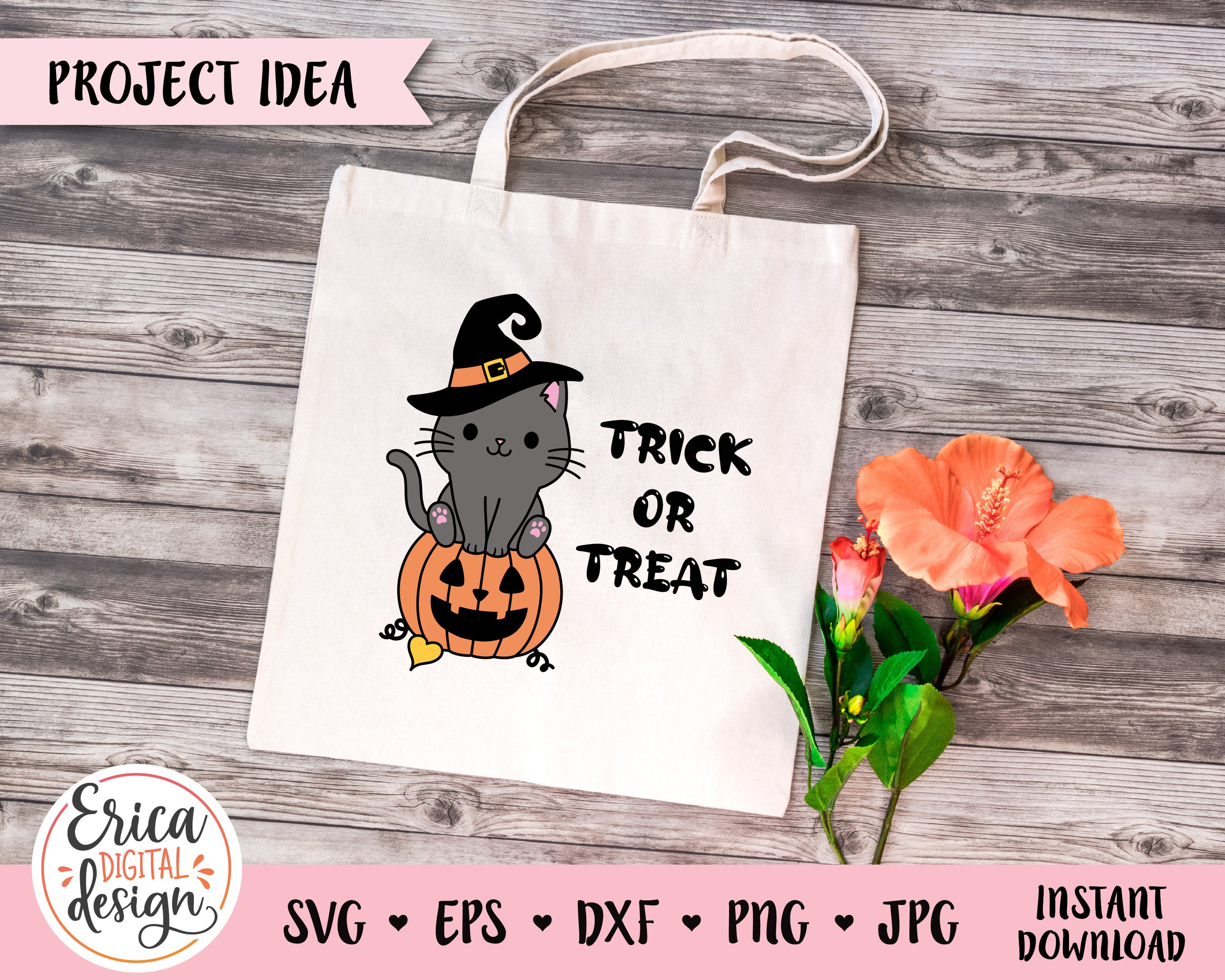 Halloween Cat Svg Cut File Witch Cat on Halloween Pumpkin Cute Cat With ...