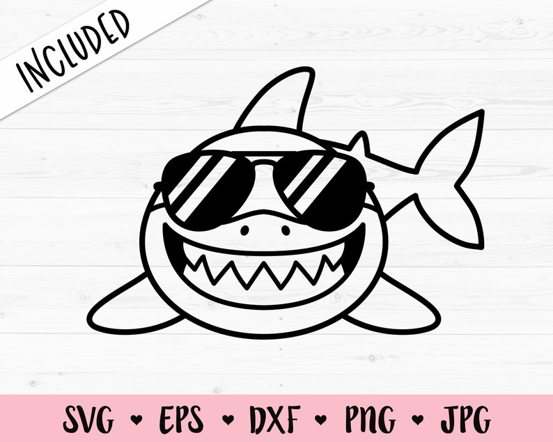Download Shark SVG Shark with sunglasses layered cut file Funny ...