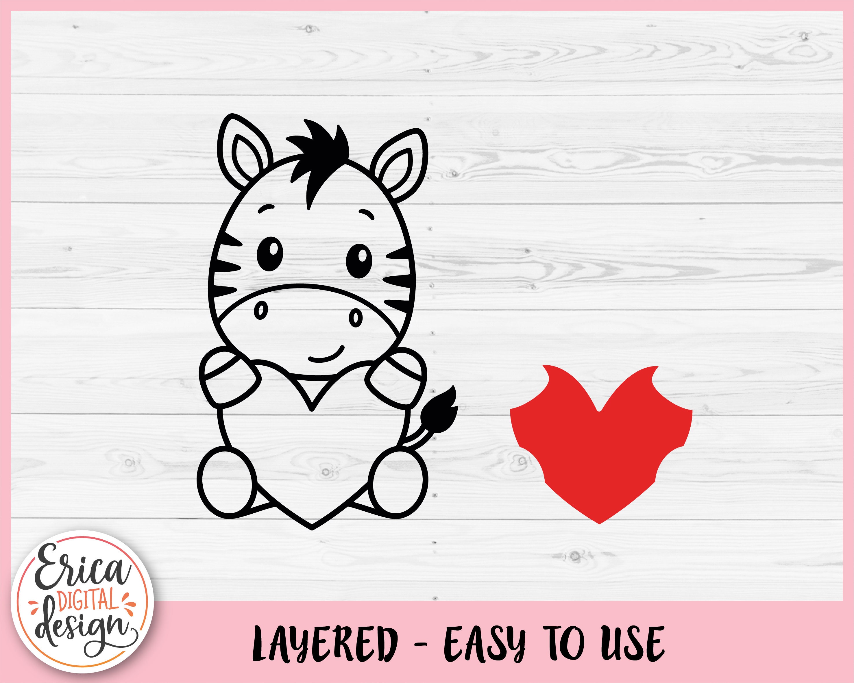 Safari Animals With Heart SVG Cut File Cricut Silhouette Cute African ...