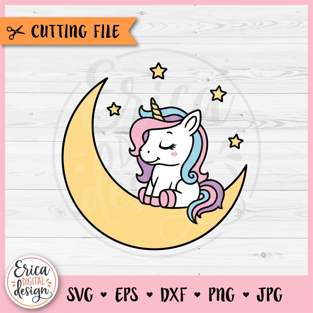 Unicorn Layered SVG Cute Baby Unicorn Moon Cut File Cricut Silhouette ...