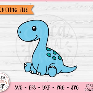 赤ちゃん恐竜レイヤード SVG カット ファイル Cricut シルエット かわいいブロントサウルス恐竜クリップアート PNG ジュラ紀の動物 幼児男の子シャツ ボディスーツ ビニール