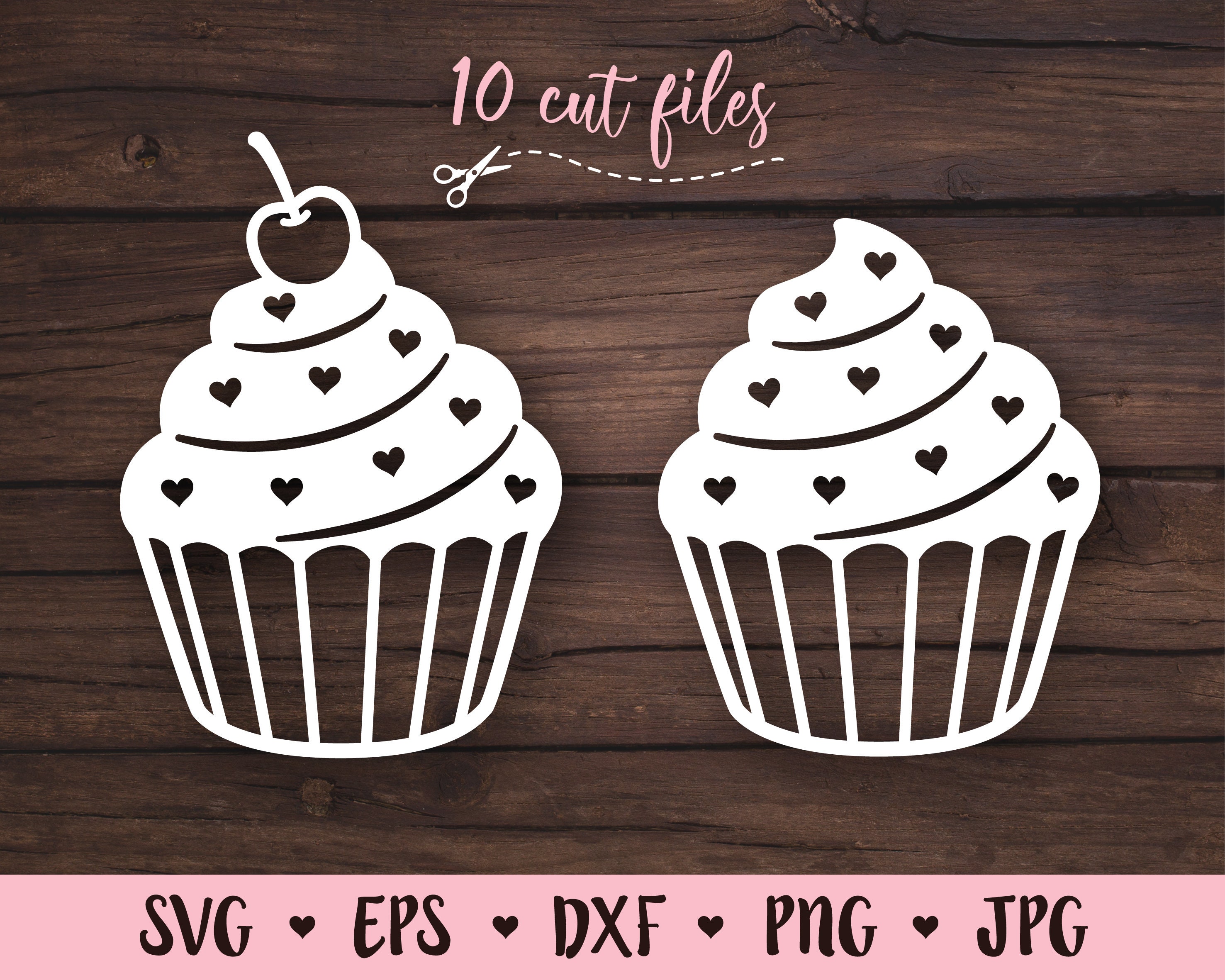 Cupcake Svg Cupcake Cutting File Birthday Sweet Bakery Etsy