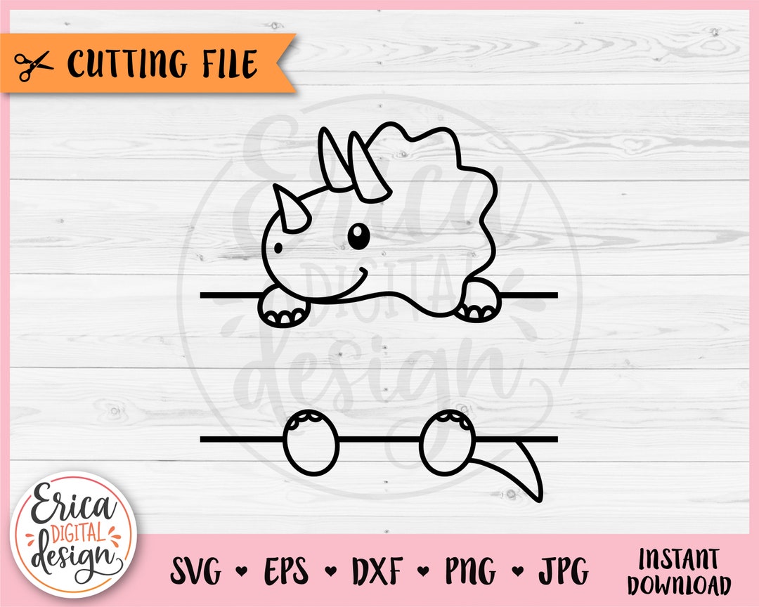 Split Dinosaur Outline SVG Baby Dinosaur Monogram Name Frame Cut File  Cricut Silhouette Cute Triceratops Jurassic Animal Kid Baby Boy Name - Etsy, image size:1080x864