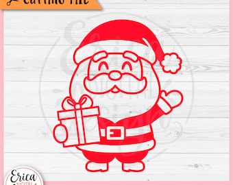Santa SVG Cute Santa cut file Cricut Silhouette Santa Claus Happy Holidays First Christmas Kids Christmas Shirt Baby Bodysuit Iron on Vinyl