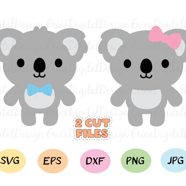 Baby koala layered SVG cutting file Cute koala cut Nursery Babyshower cuttable vector Australia animal Silhouette Cricut Vinyl Kids party