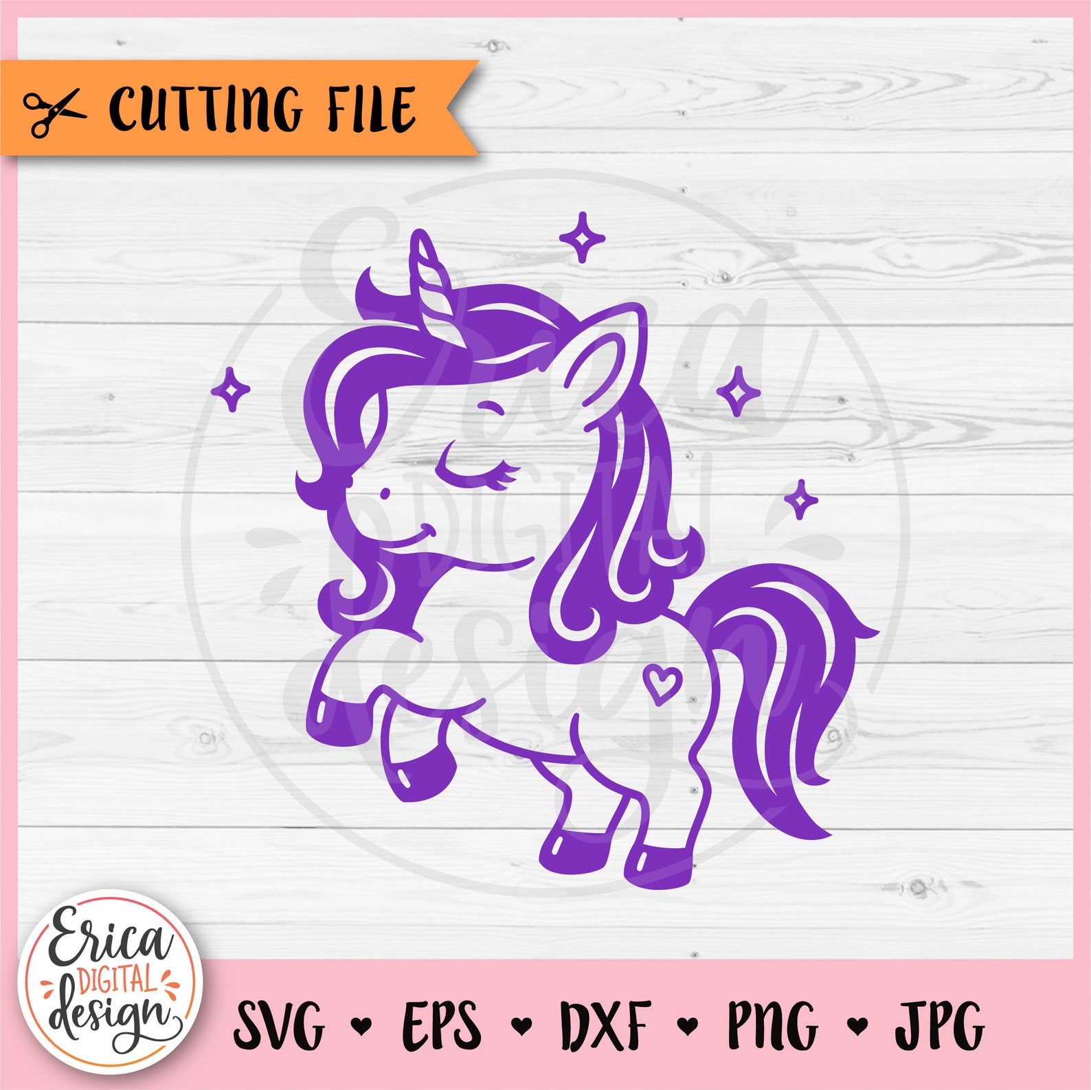 Baby Unicorn SVG Cute Unicorn Cut File for Cricut Silhouette Kawaii ...