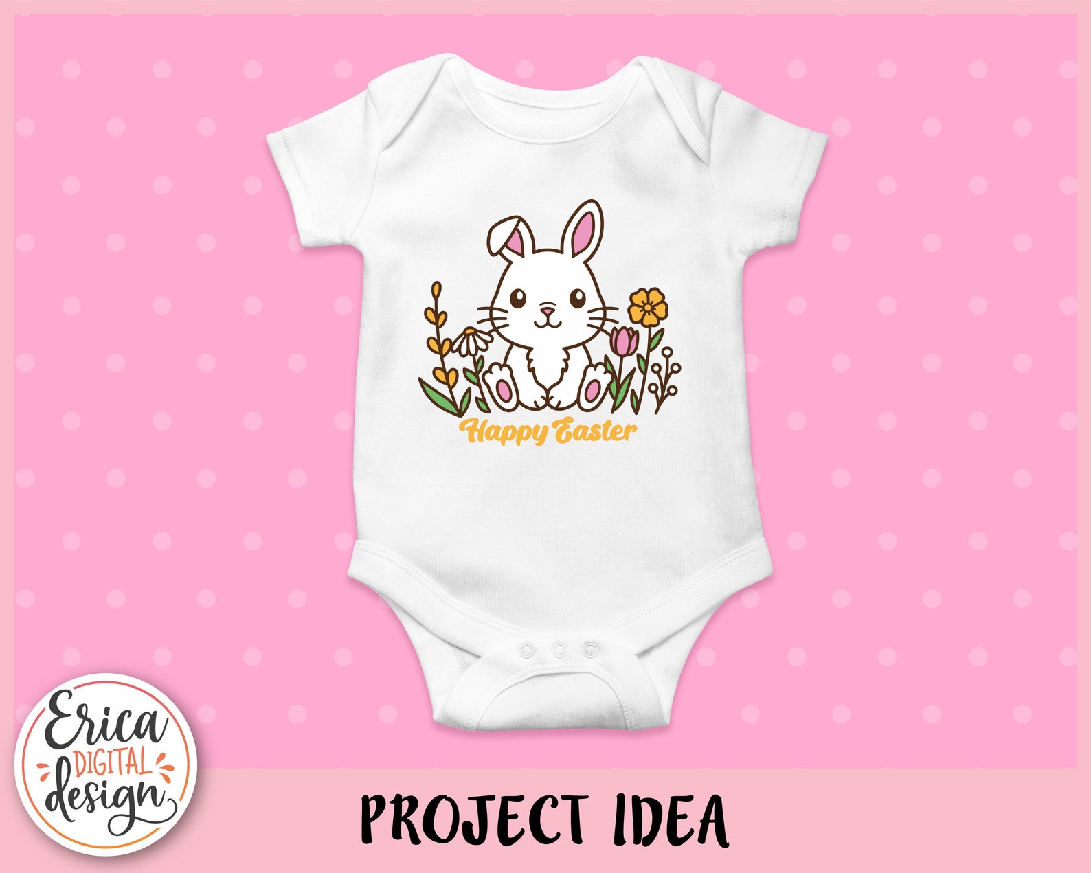 Bunny Among Flowers SVG Layered Cut File for Cricut Silhouette Cute ...