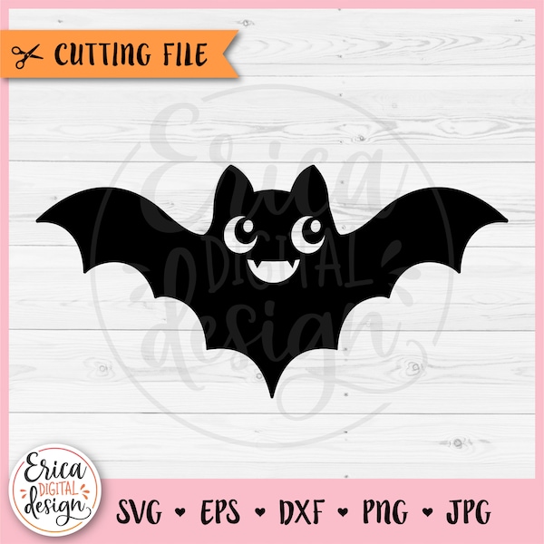 Cute Bat Silhouette SVG cut file Cricut Silhouette Funny Halloween Vampire Bat Clipart PNG Spooky Fall Kids Halloween Shirt Iron on Vinyl