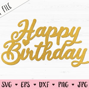 Cumpleaños pastel topper SVG feliz cumpleaños lindo archivo cupcake topper fiesta reina cumpleaños chica es mi cumpleaños silueta Cricut madera corte láser