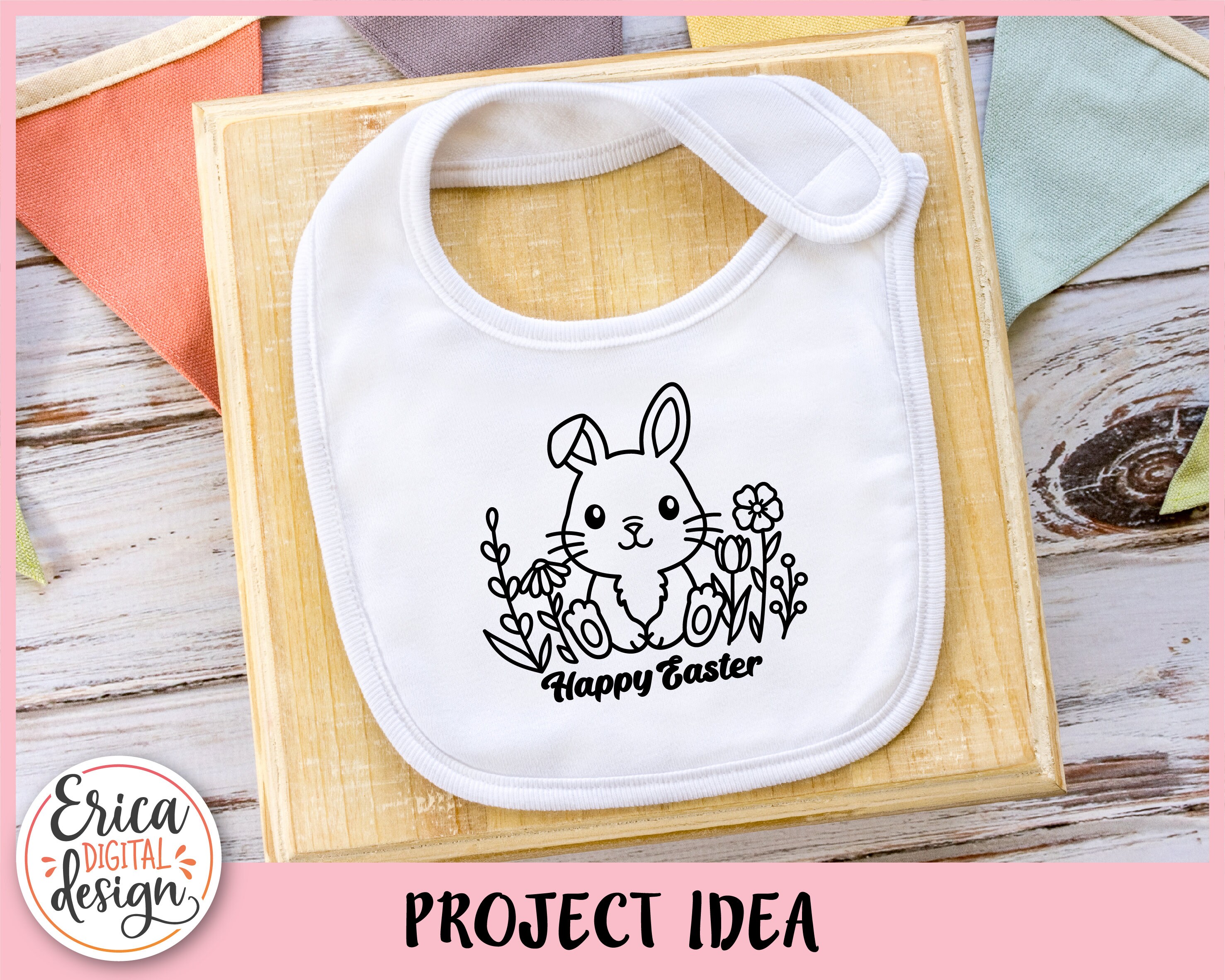 Easter Bunny SVG Bundle Cute Rabbit Easter Eggs Outline Cut File for ...