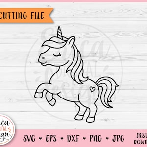 Baby Einhorn Umriss SVG geschnittene Datei für Cricut Silhouette Zauberhaft niedlich Einhorn Baby Mädchen Baby Body Kinderzimmer Aufbügeln auf Vinyl Lasergravur